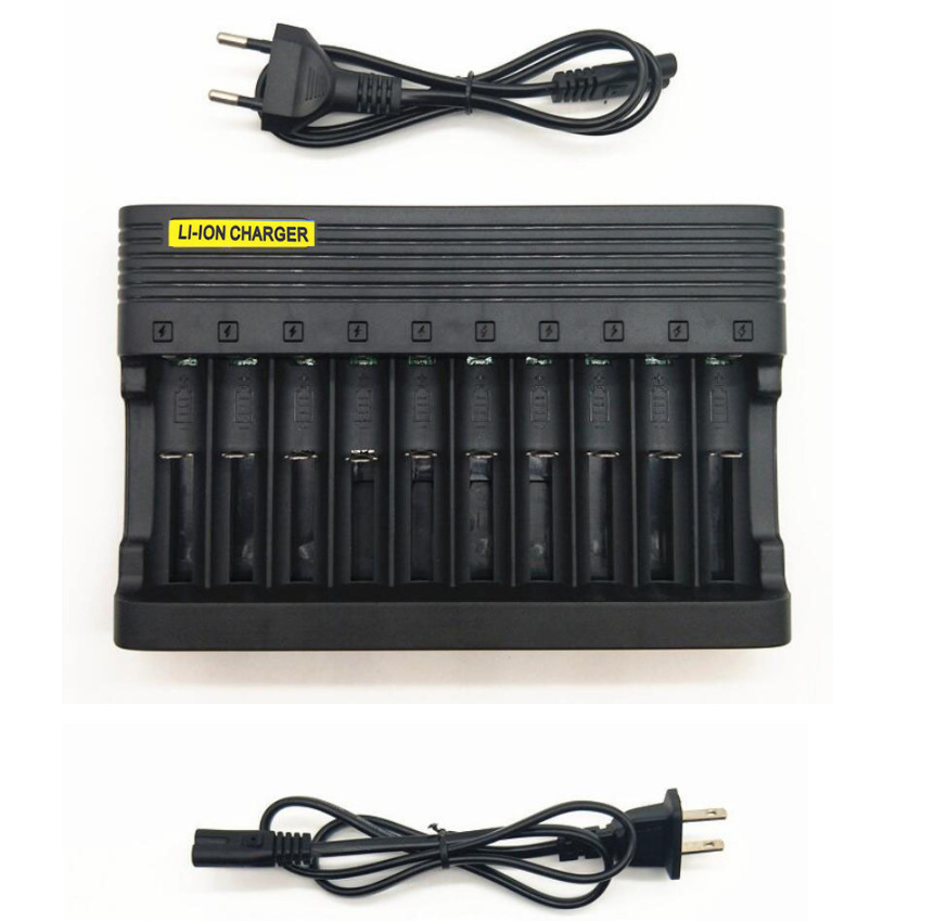 18650电池充电器十槽 锂电池充电器10槽十节独立充电快充16340充电器